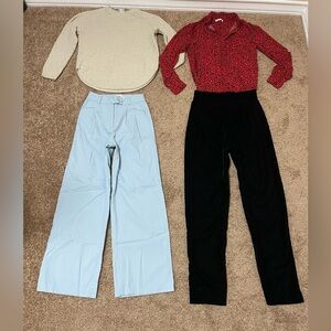 Princess Polly Light Blue Wide Leg Pants